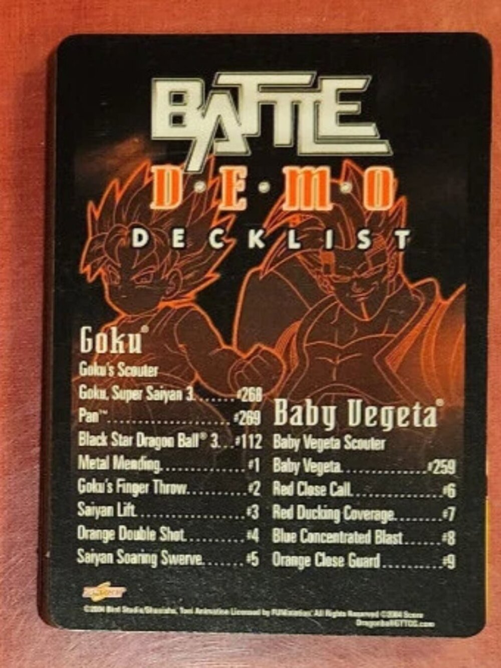 2004 Score Dragon Ball GT Battle Demo Deck